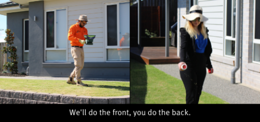 Gold Coast community suppression project, program staff treating front yard resident treating back yard