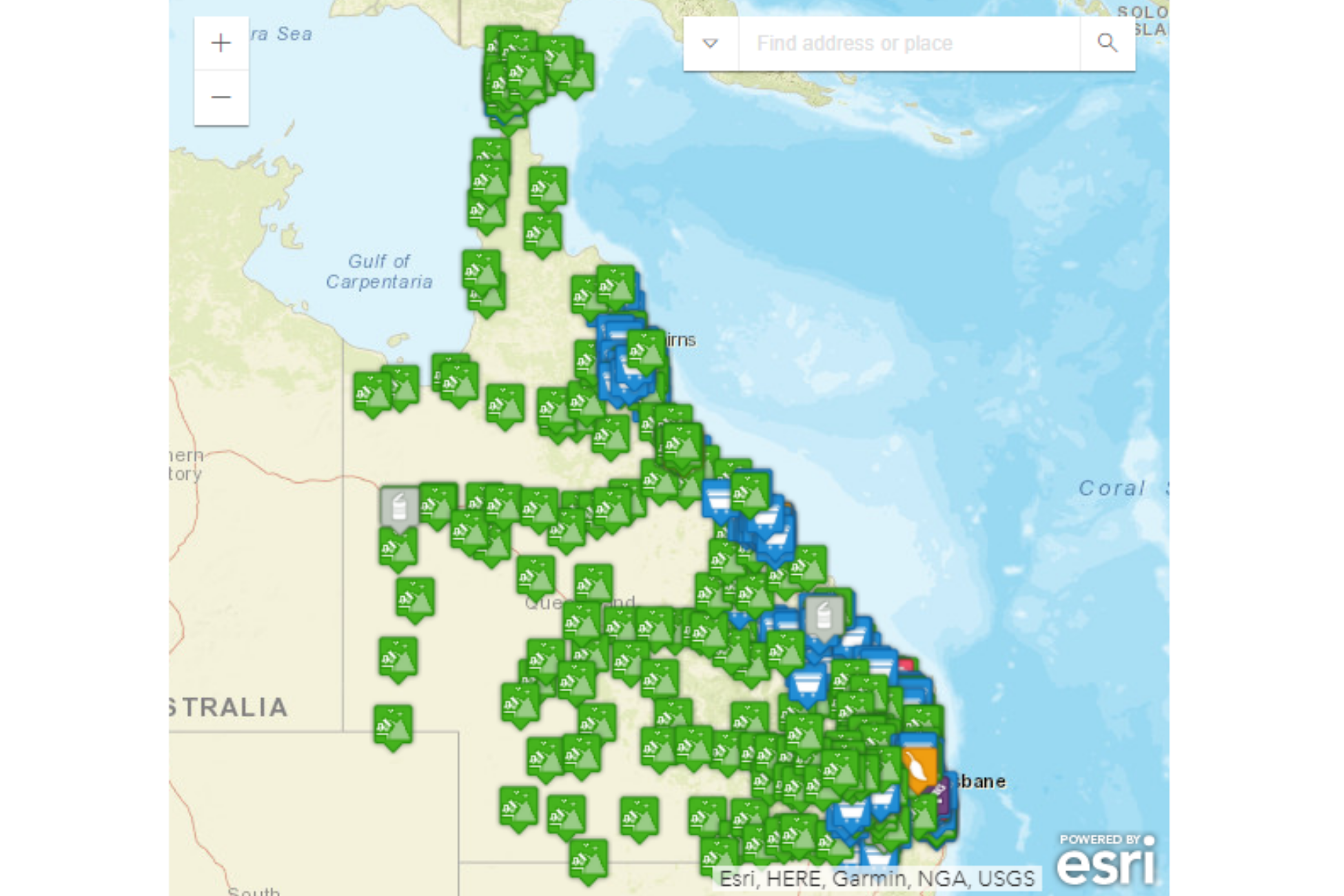 map of waste disposal facilities in Queensland
